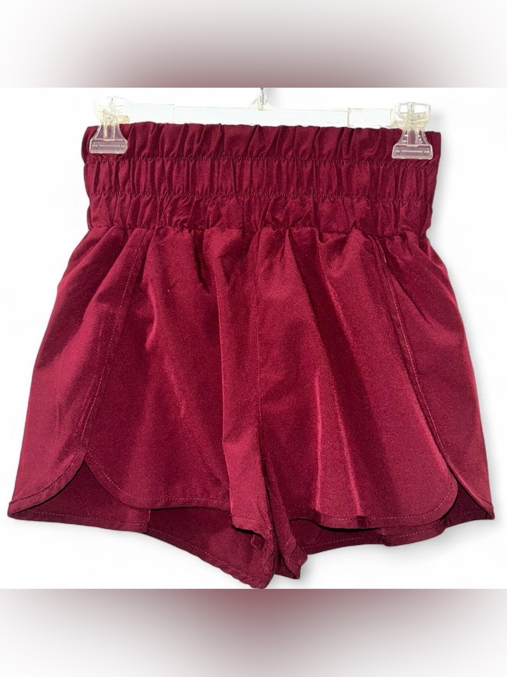 New In High-Waist Athletic Shorts Burgundy Women’s Small